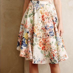 Anthropologie Ranna Gill Flowy Flowery Jarin Skirt